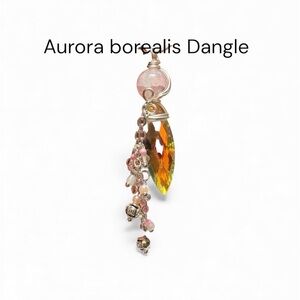 Elegant pink colour changing titanium bead Cluster pendant